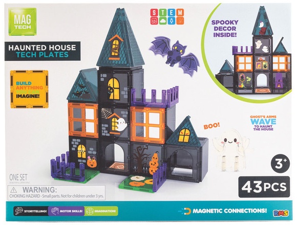 Magne Builds Halloween Magnetic Tiles - Haunted House