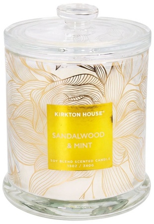 Kirkton House Glass Lid Luxury Candle - Sndlwd & Musk
