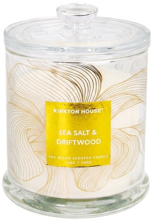 Kirkton House Glass Lid Luxury Candle - SeaSlt & Drftwd