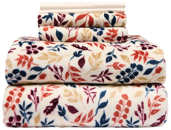 Kirkton House Velvet Plush Sheet Set - Floral