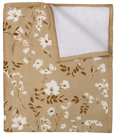 Kirkton House Velvet Plush Sherpa Throw - Daisies
