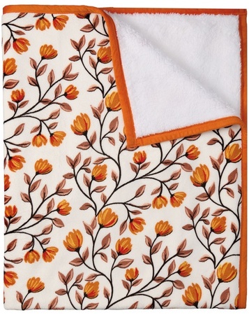 Kirkton House Velvet Plush Sherpa Throw - Taupe Floral