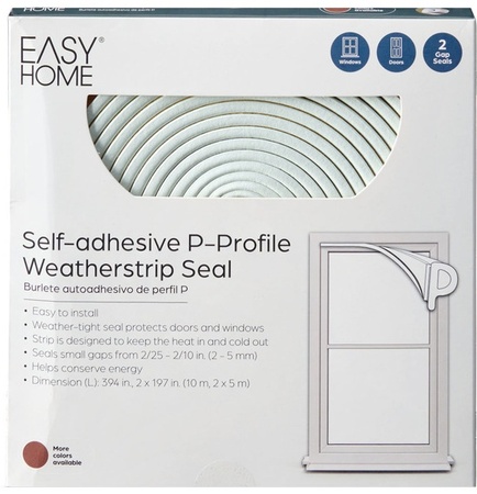 Easy Home Draught Excluder - P-Profile - White