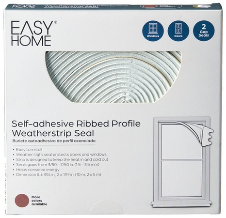 Easy Home Draught Excluder - E-Profile - White