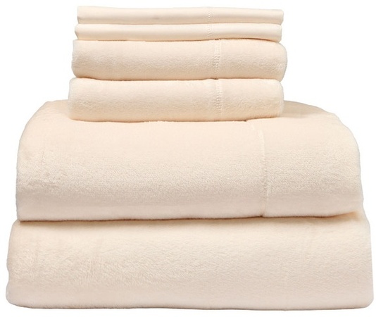 Kirkton House Velvet Plush Sheet Set - White - Queen