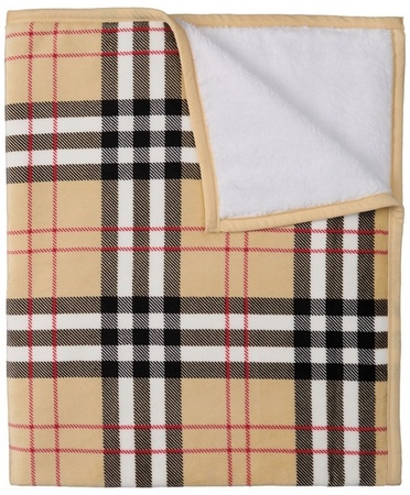 Kirkton House Velvet Plush Sherpa Throw - Plaid