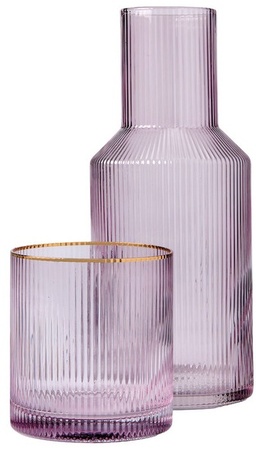 Crofton Glass Carafe Set - Purple