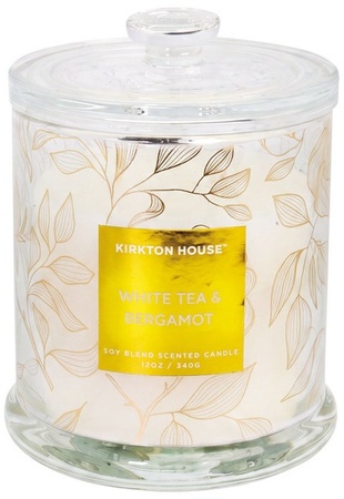 Kirkton House Glass Lid Luxury Candle - Wht Cdr & Sage