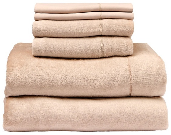 Kirkton House Velvet Plush Sheet Set - Cream
