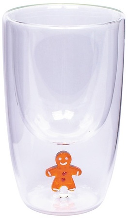 Merry Moments Double Wall Icon Glass - Gingerbread Man