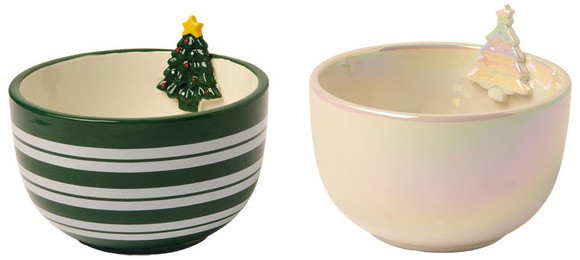 Merry Moments 2pk Ramekin Set - Green/White Tree