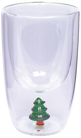 Merry Moments Double Wall Icon Glass - Christmas Tree
