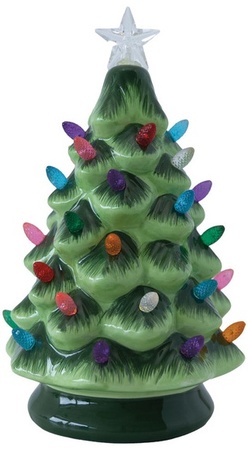 Merry Moments LED Nostalgic Figurine - Green Tree