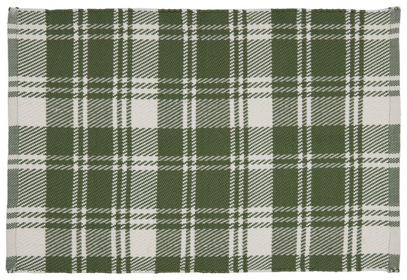 Kirkton House Handwoven Layering Rug - Plaid - Green