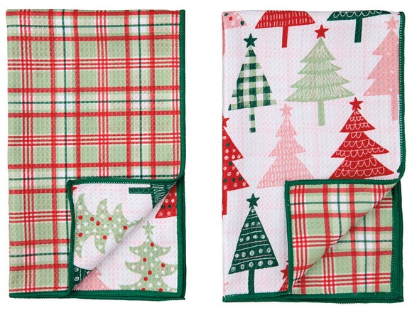 Crofton 2Pk Microfiber Kitchen Towels - Trees