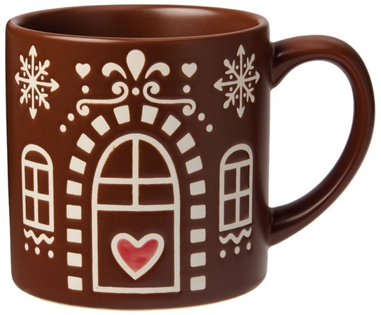 Merry Moments 3D Christmas Mug - Gingerbread House - Brown