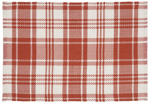 Kirkton House Handwoven Layering Rug - Plaid - Redwood