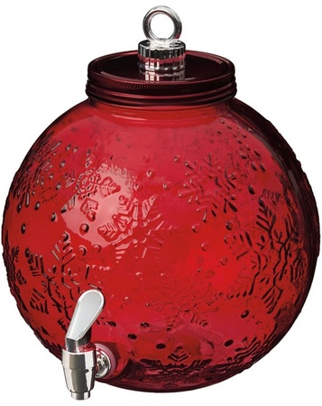 Merry Moments Holiday Glass Beverage Dispenser - Ornament