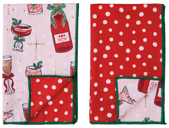 Crofton 2Pk Microfiber Kitchen Towels - Cocktails