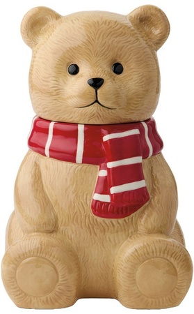 Crofton Christmas Cookie Jar - Bear with Red