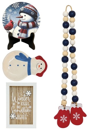Merry Moments Holiday Tray Objects - Snowman