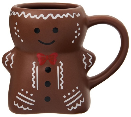 Merry Moments 3D Christmas Mug - Gingerbread Man - Brown