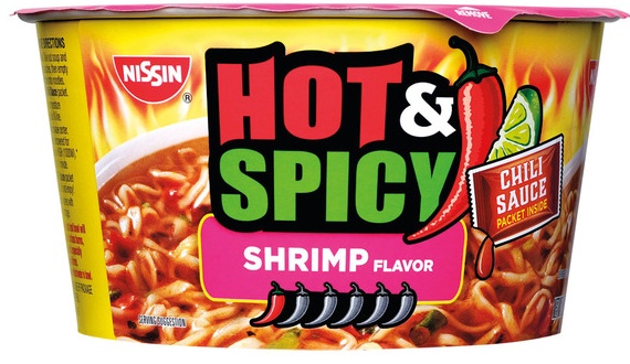 Nissin Hot & Spicy Shrimp Ramen - 