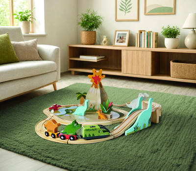 Little Town Wooden Railway Set