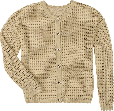 Serra Ladies' Crochet Button Cardigan