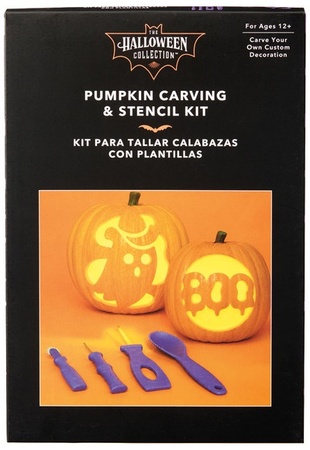 The Halloween Collection Pumpkin Carving and Stencil - Lid Cutter Kit