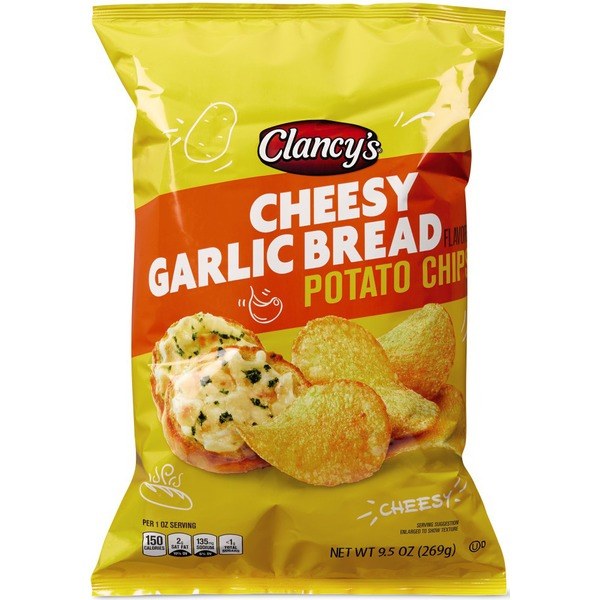 8. Clancy's Cheesy Garlic Bread Potato Chips — $1.99