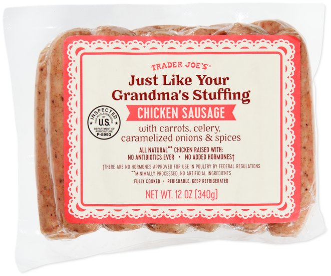 Just Like Your Grandma's Stuffing Chicken Sausage product packaging