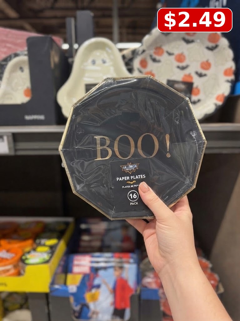 The Halloween Collection BOO! Ghost Orange Paper Plates