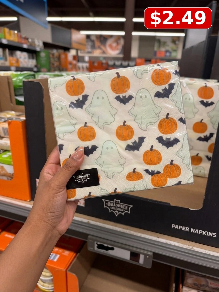 The Halloween Collection Pink Ghost/Pumpkin/Bat Paper Napkins