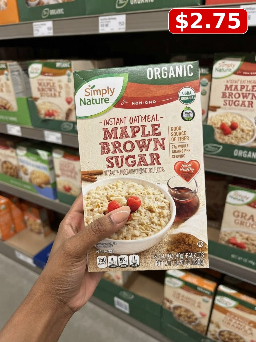 Simply Nature Organic Maple Brown Sugar Instant Oatmeal, 8 count
