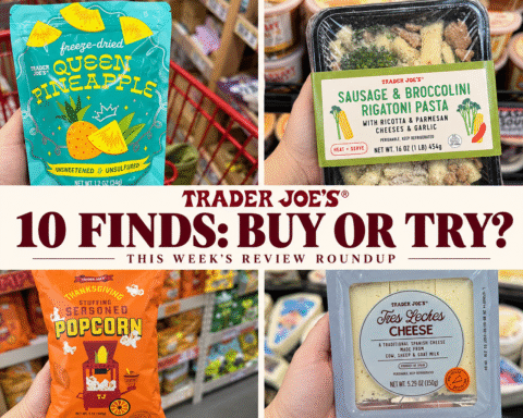 Ten Trader Joe’s finds review roundup with Queen Pineapple, rigatoni, stuffing popcorn, and Tres Leches Cheese